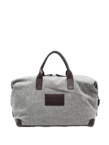 Geantă Gran Sasso de lână cu model herringbone gri