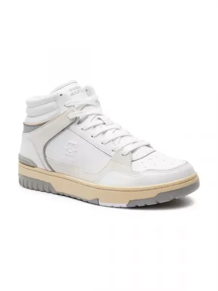 Tommy Hilfiger Bőr sneakers tornacipő BASKET fehér