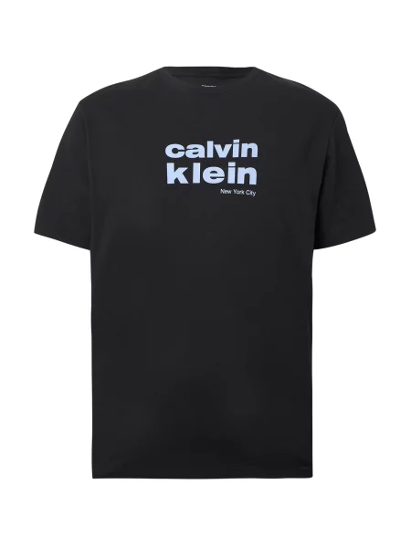 Calvin Klein Jeans Tricou albastru deschis negru