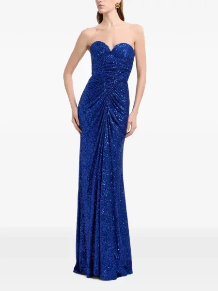 Rochie maxi Elie Saab cu paiete drapată albastru