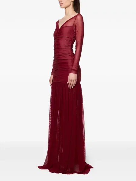 V-nyakú maxi ruha Atu Body Couture piros