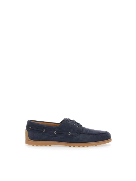 Półbuty Tod's skórzane niebieskie