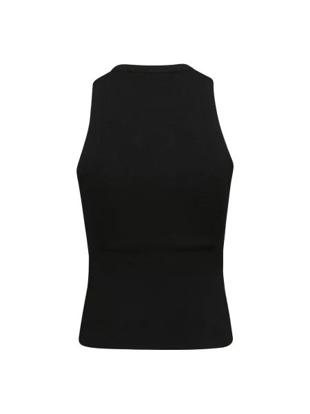 Top Diesel z dekoltem w serek na ramiączkach żakardowy czarny