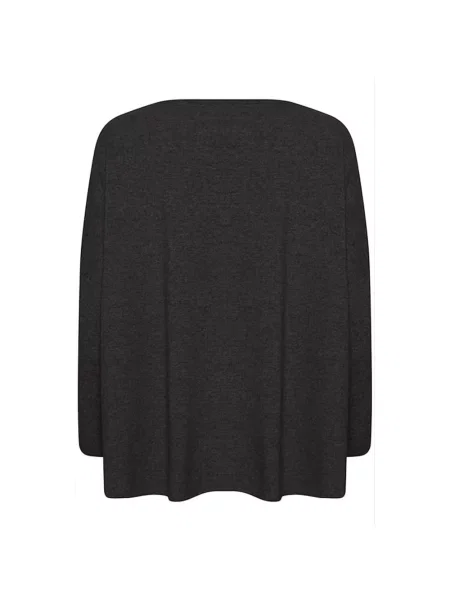 Sweter Part Two wełniany z okrągłym dekoltem czarny