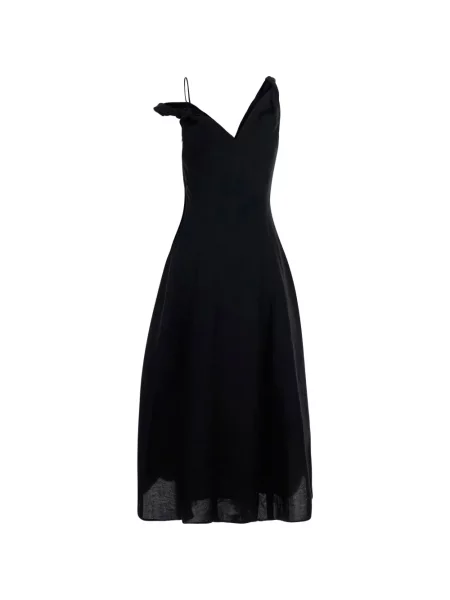 Rochie midi Róhe asimetrică drapată negru