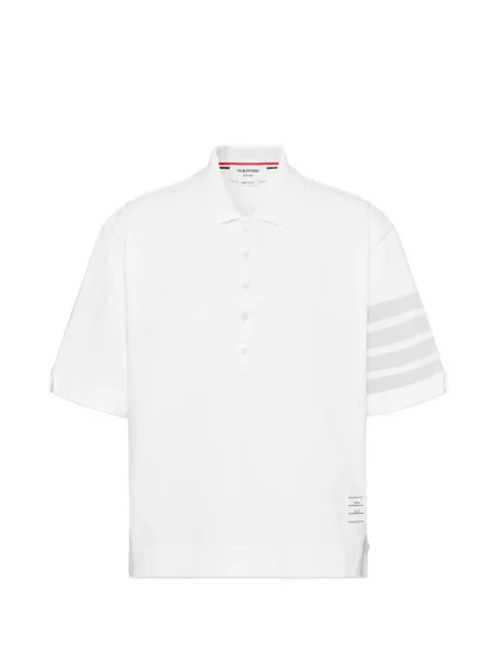 Top Thom Browne din jerseu alb