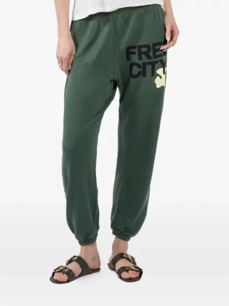 Pantaloni Freecity cu imagine verde
