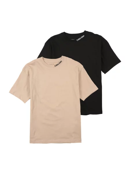 Calvin Klein Jeans Tricou bej / negru alb