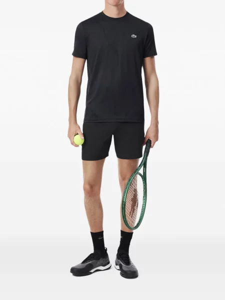 Tricou Lacoste din jacard tenis negru