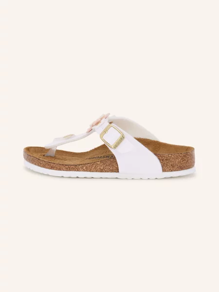 Birkenstock Prstové Sandály Gizeh Flowers S Cvočky / zlatá / růžová bílá