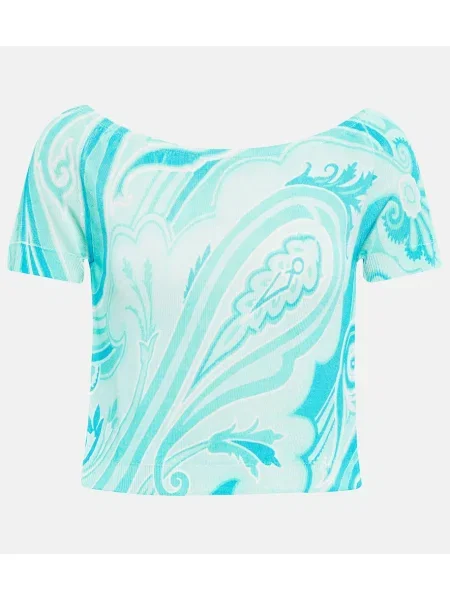 Top Etro tricotate albastru