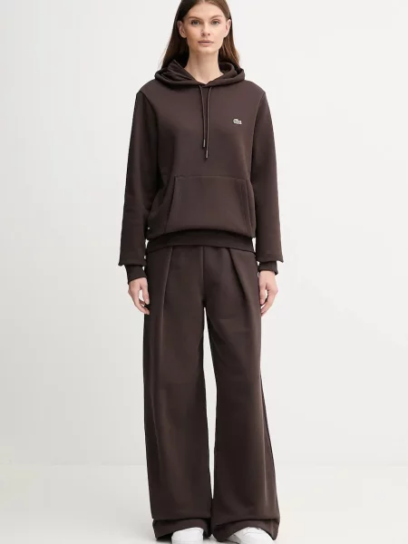 Однотонные спортивные штаны Lacoste коричневые