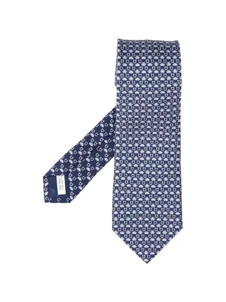 Cravată Ferragamo de mătase cu imagine albastru