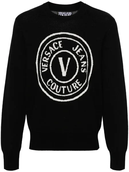 Sweter Versace Jeans Couture wełniany czarny