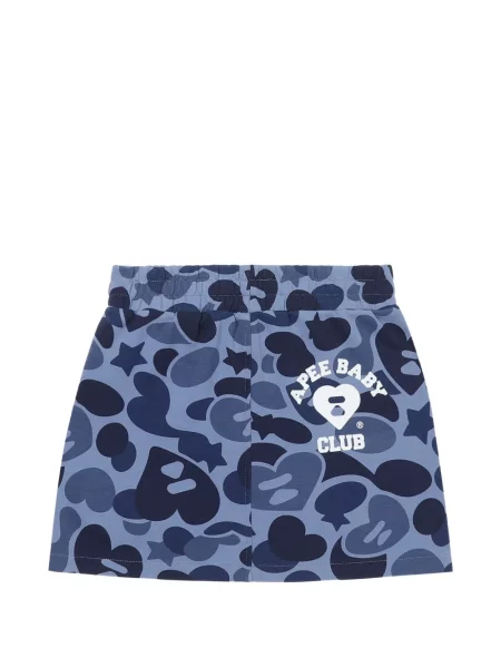 Fusta mini Apee™ By *a Bathing Ape® cu imagine cu model camuflaj albastru