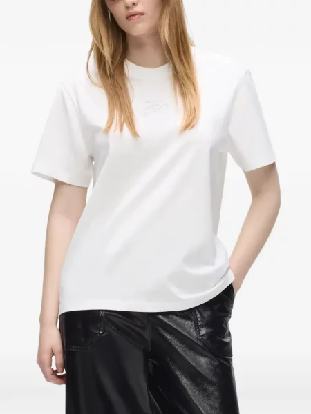 Stras tricou Karl Lagerfeld alb