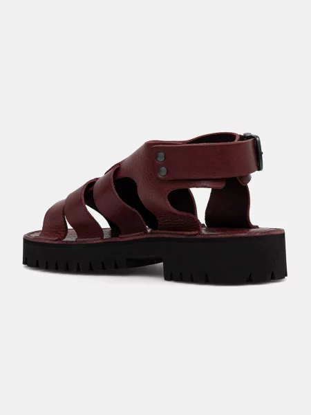 Fracap szary sandały skórzane brązowe