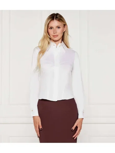 Elisabetta Franchi cămașă cu guler clasic slim alb