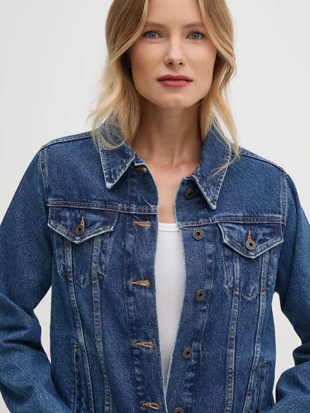 Džínová bunda Pepe Jeans REGULAR JACKET tmavomodrá přechodná