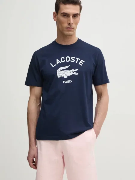 Tričko Lacoste tmavomodrá s potiskem