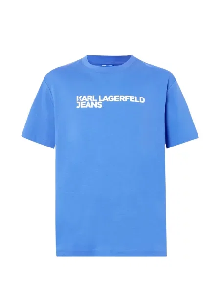 Tricou Karl Lagerfeld Jeans cu imagine albastru