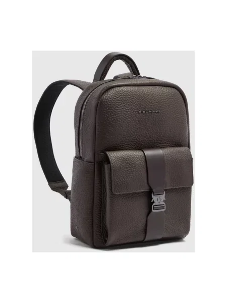 Torba na laptopa Piquadro skórzana brązowa