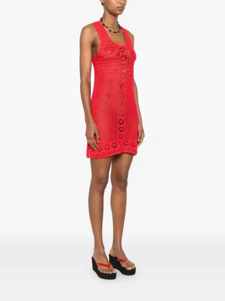 Rochie mini Terry Puesto tricotate roșu
