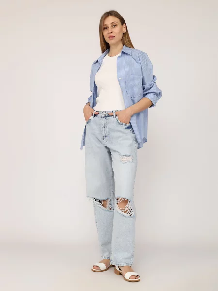 Джинси мом YUKI блакитний