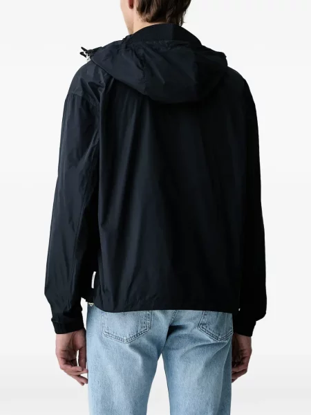 Geacă Armani Exchange cu glugă cu imagine albastru