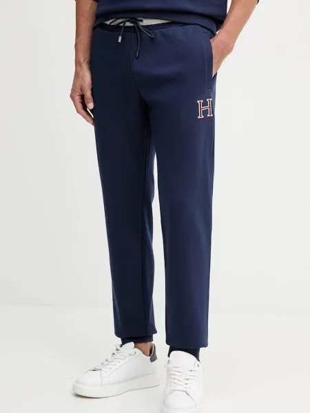 Tepláky Hackett London tmavomodrá s aplikací