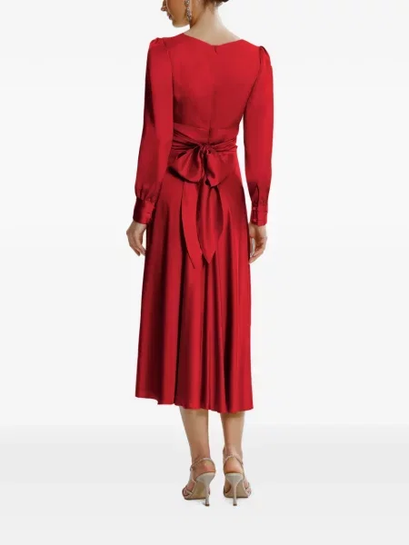 Rochie midi Framboise din satin roșu