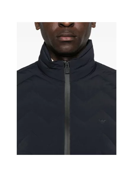 Kamizelka puchowa Emporio Armani pikowana niebieska