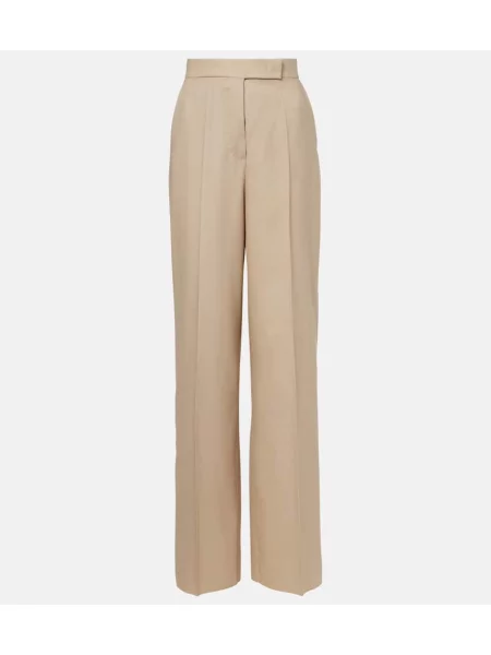 Pantaloni Max Mara de lână bej