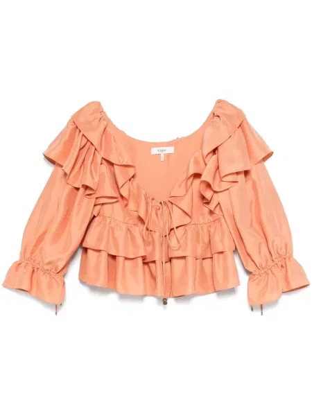 Cropp top Chloé cu volane portocaliu