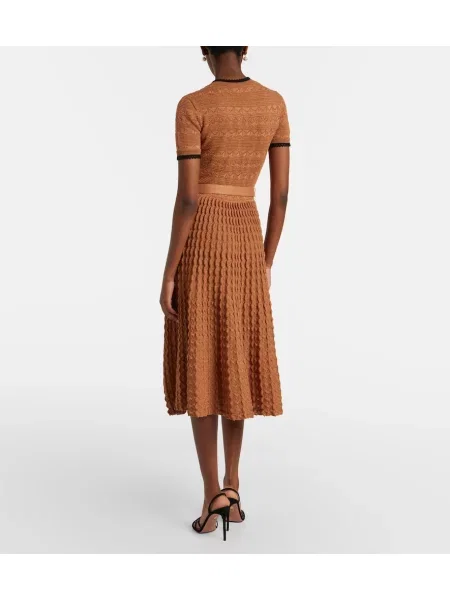 Cu centură rochie midi Self-portrait bej