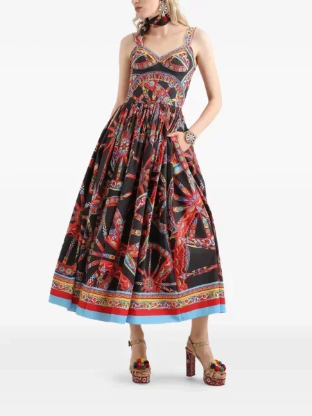 Рокля Dolce & Gabbana с принт поплин черно