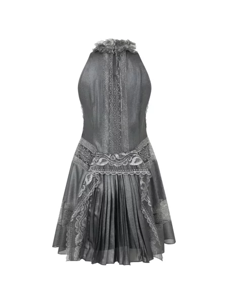 Rochie mini Alberta Ferretti cu volane gri
