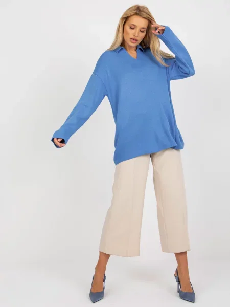 Pulover Fashionhunters albastru