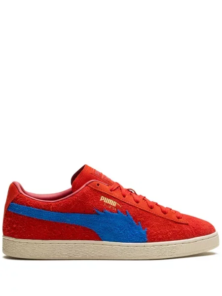 Sneakerși Puma Suede din piele de căprioară roșu
