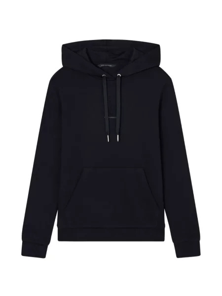 Hanorac cu glugă Armani Exchange cu autograf cu cordon albastru