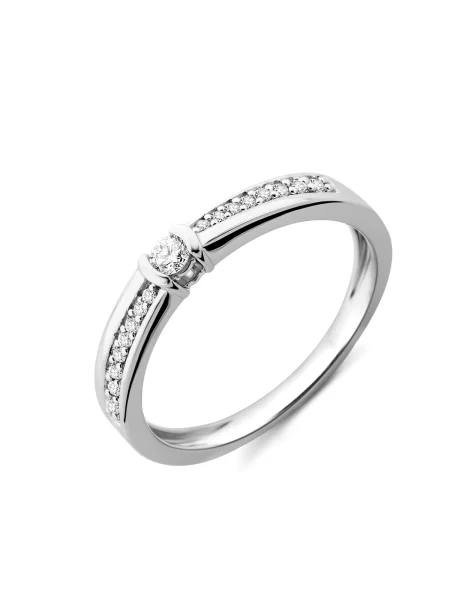 DIAMANT LETERNEL Inele Ring aus Weißgold mit Diamant argintiu