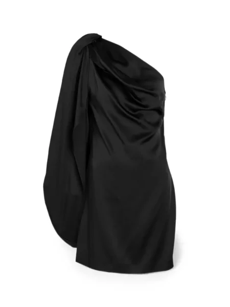 Rochie mini Stella Mccartney drapată cu un umăr gol negru