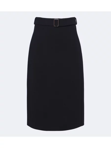 Cu centură fustă midi 's Max Mara de lână albastru