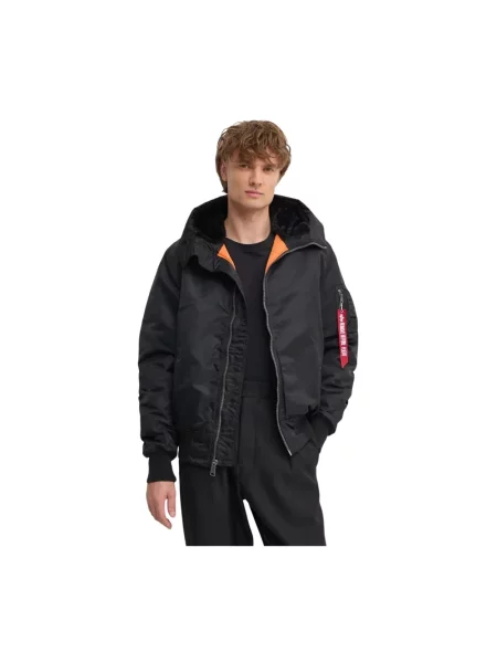 Kurtka Alpha Industries Hooded Bomber black czarna
