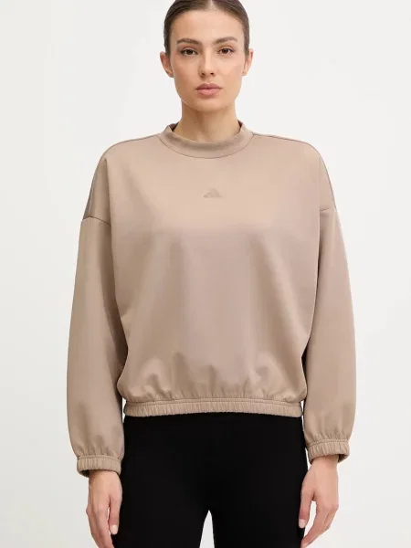 Adidas Performance bluza do jogi Motion gładka beżowy