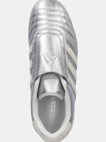 Кожаные кроссовки Adidas Originals серебряные