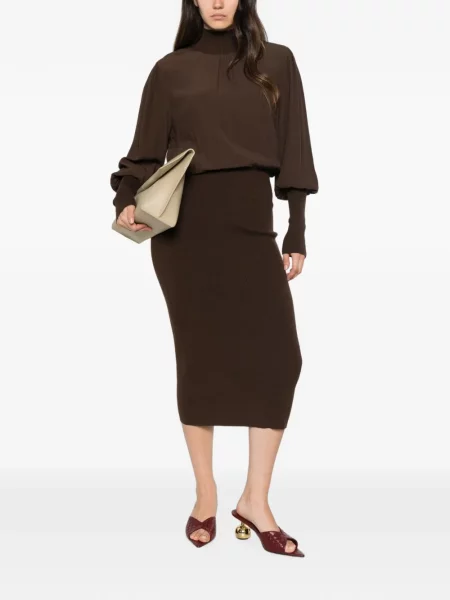 Rochie midi Twinset tricotate maro