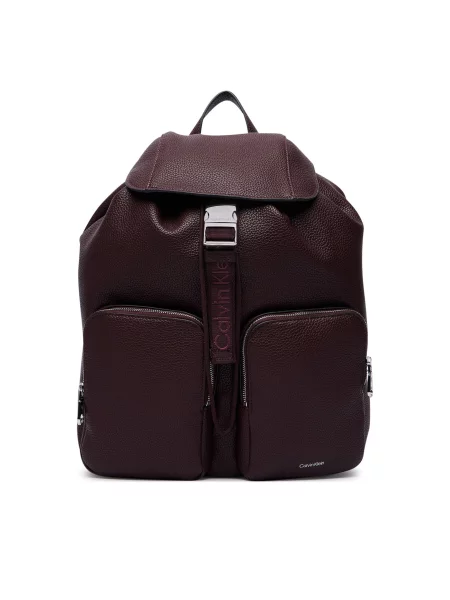 Calvin Klein Hátizsák Weebbing Strap Flap Backpack Bordó