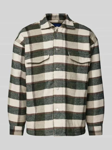 Kurtka koszulowa o kroju regular fit z na piersi Jack & Jones biała