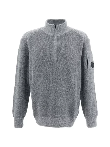 Fleece πουλόβερ C.p. Company με στρογγυλή λαιμόκοψη γκρι